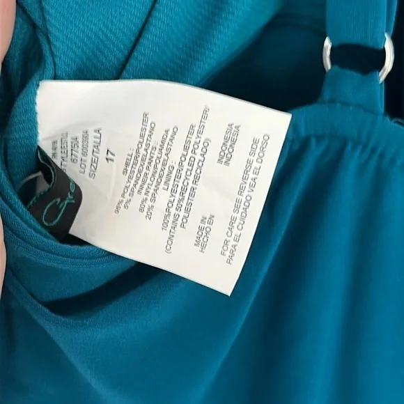 Women's Sie 17 Green One Piece Swim Suit Aqua Green - Picture 3 of 3